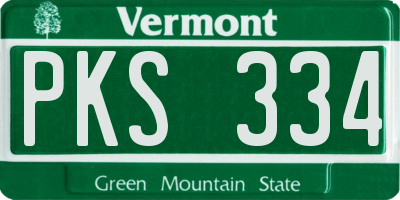 VT license plate PKS334