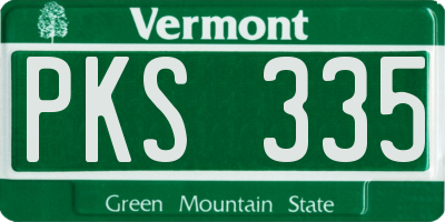 VT license plate PKS335