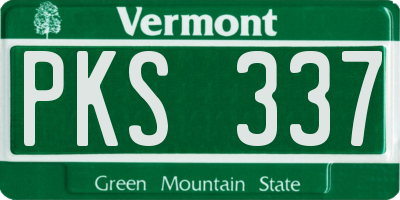 VT license plate PKS337
