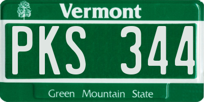 VT license plate PKS344