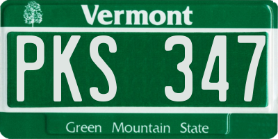 VT license plate PKS347