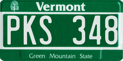 VT license plate PKS348