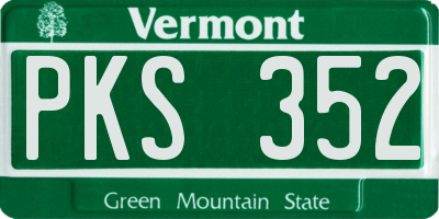 VT license plate PKS352