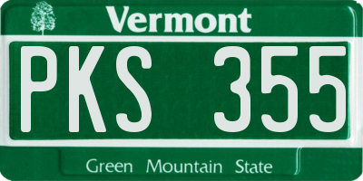 VT license plate PKS355