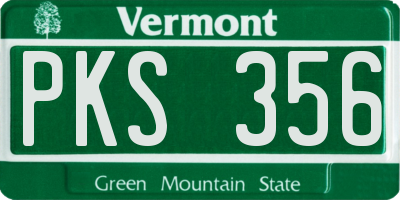 VT license plate PKS356
