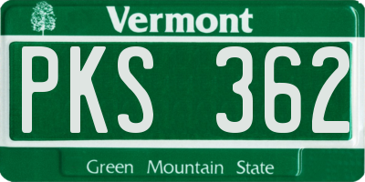 VT license plate PKS362