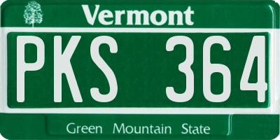 VT license plate PKS364