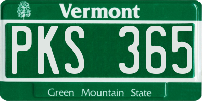 VT license plate PKS365