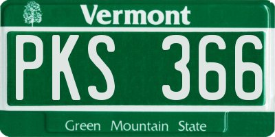 VT license plate PKS366
