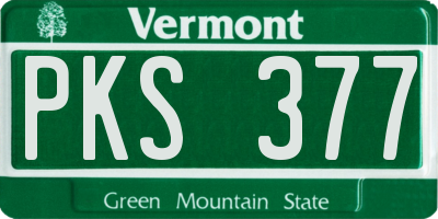 VT license plate PKS377