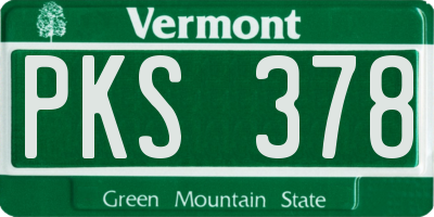 VT license plate PKS378