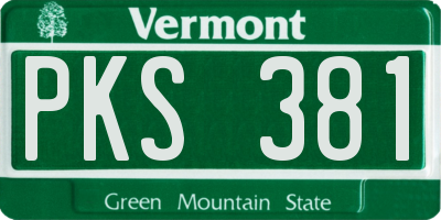 VT license plate PKS381