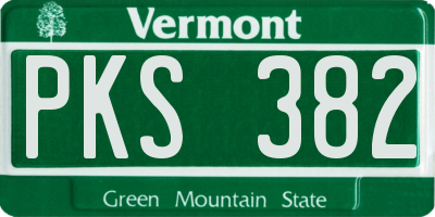VT license plate PKS382