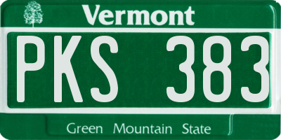 VT license plate PKS383