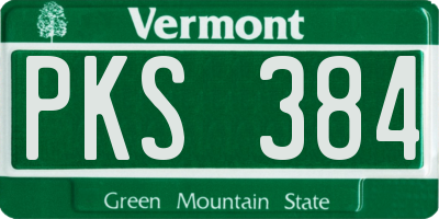 VT license plate PKS384