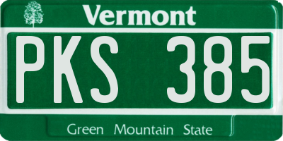 VT license plate PKS385
