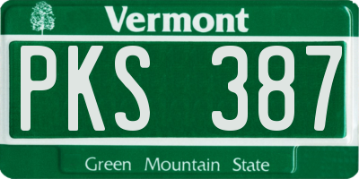VT license plate PKS387