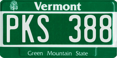 VT license plate PKS388