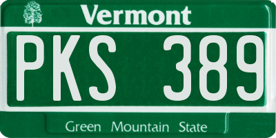 VT license plate PKS389