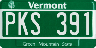 VT license plate PKS391