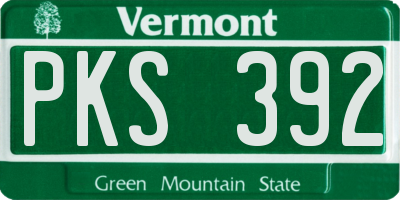 VT license plate PKS392