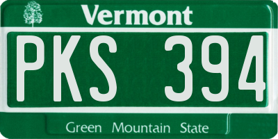 VT license plate PKS394