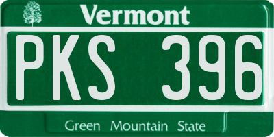 VT license plate PKS396
