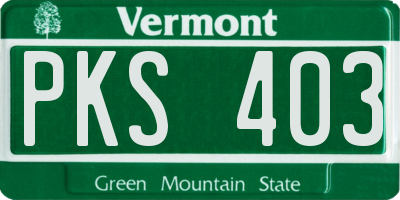 VT license plate PKS403