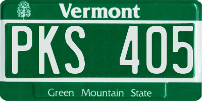 VT license plate PKS405