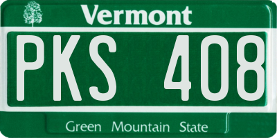 VT license plate PKS408