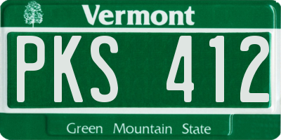 VT license plate PKS412