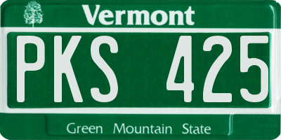 VT license plate PKS425