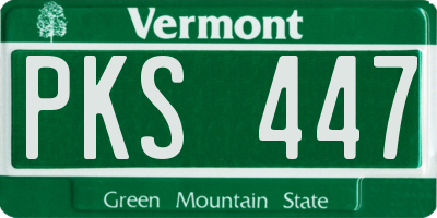 VT license plate PKS447