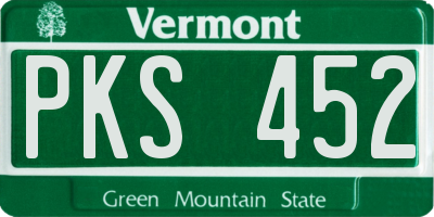 VT license plate PKS452