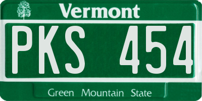 VT license plate PKS454