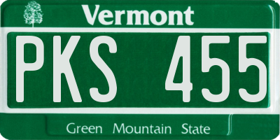 VT license plate PKS455