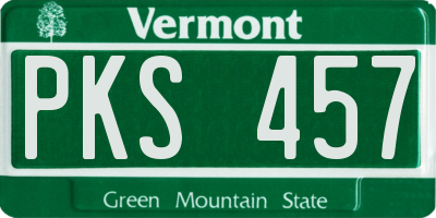 VT license plate PKS457