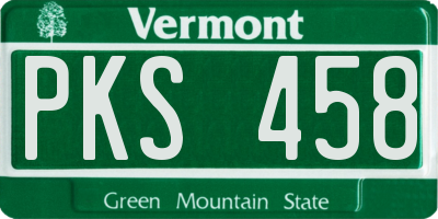 VT license plate PKS458