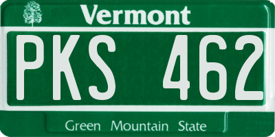 VT license plate PKS462
