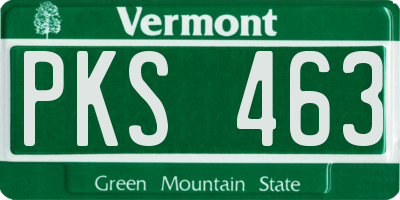 VT license plate PKS463
