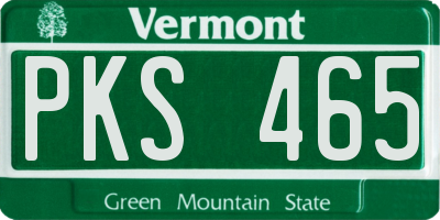 VT license plate PKS465