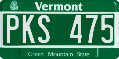 VT license plate PKS475