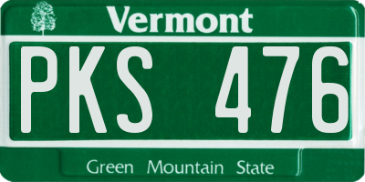 VT license plate PKS476