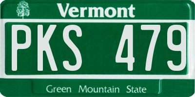 VT license plate PKS479
