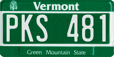 VT license plate PKS481