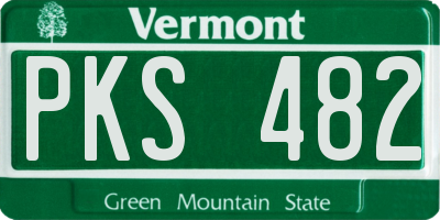 VT license plate PKS482