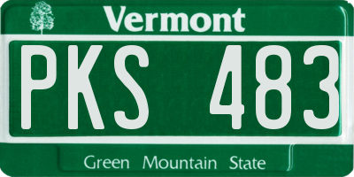 VT license plate PKS483