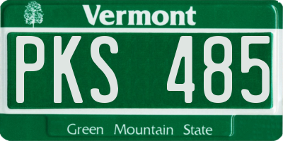 VT license plate PKS485
