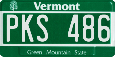 VT license plate PKS486