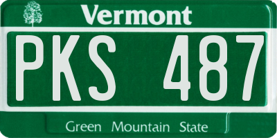 VT license plate PKS487